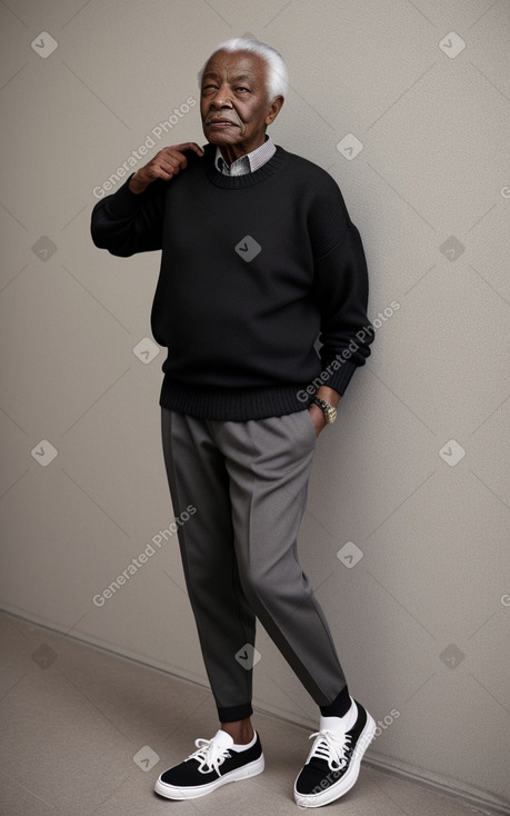 African american elderly male with  black hair