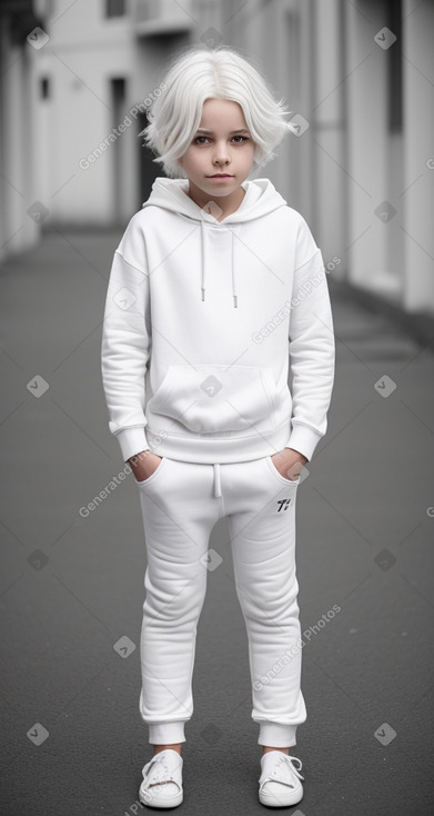 Italian child boy with  white hair