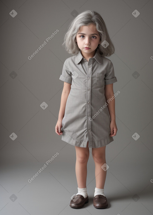 Bulgarian child girl with  gray hair