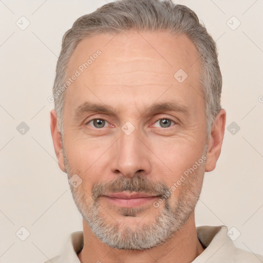 Neutral white adult male with short  brown hair and brown eyes