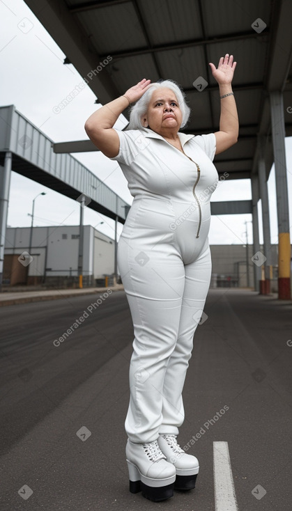 Hispanic elderly female with  white hair