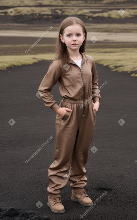 Icelandic child female with  brown hair