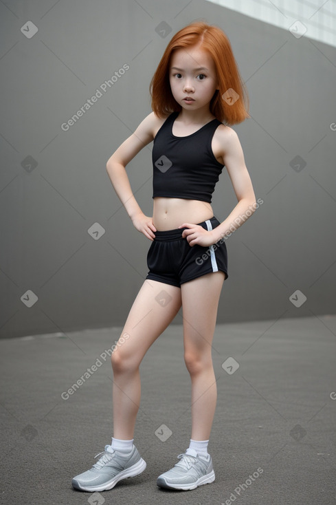 Taiwanese child girl with  ginger hair