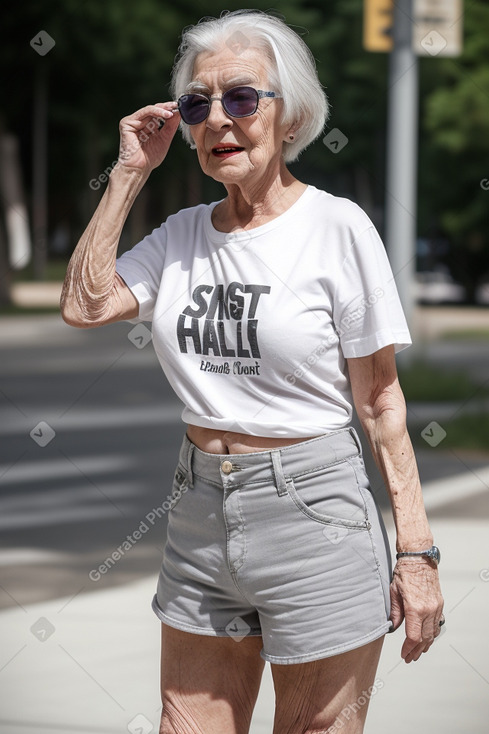 Elderly female with  gray hair