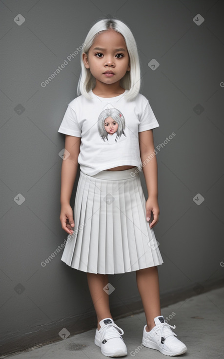 Filipino child female with  white hair