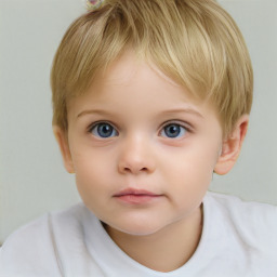 Neutral white child female with short  brown hair and brown eyes