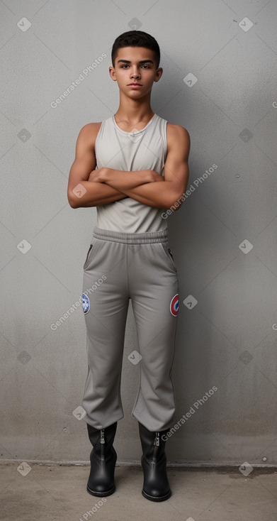 Costa rican teenager boy with  gray hair