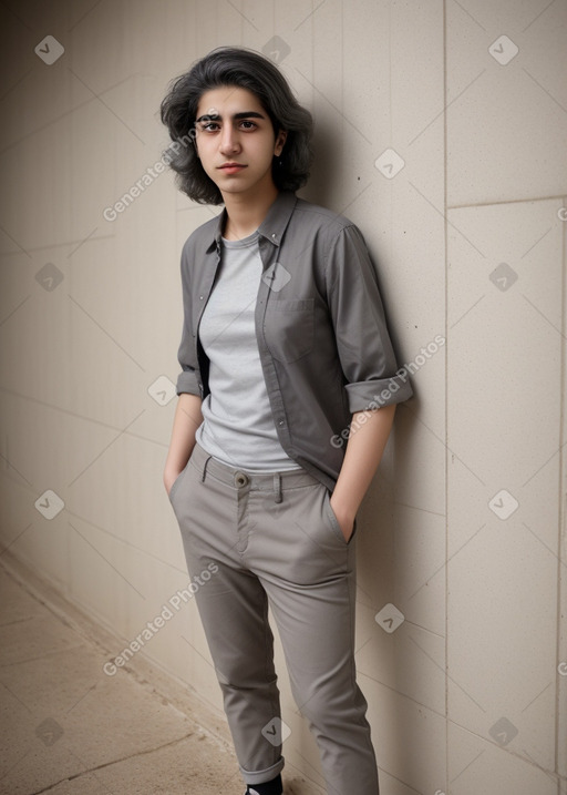 Jordanian young adult non-binary with  gray hair