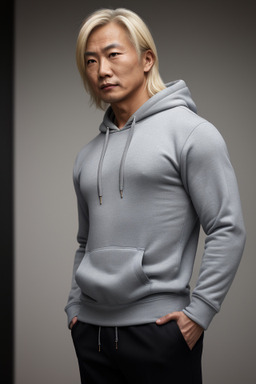 Chinese 45 years male with  blonde hair