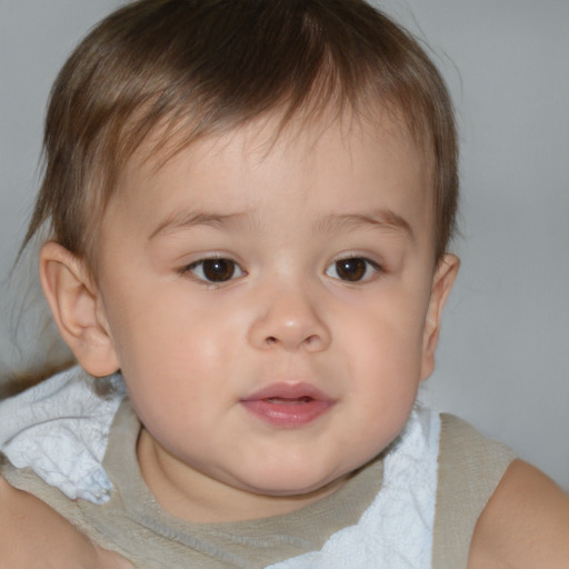 Neutral white child male with short  brown hair and brown eyes