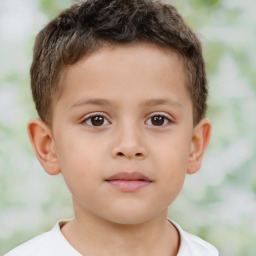 Neutral white child male with short  brown hair and brown eyes