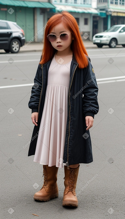 Vietnamese child girl with  ginger hair