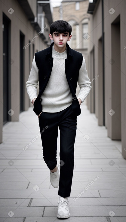 Georgian teenager boy with  white hair