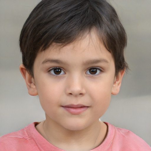 Neutral white child male with short  brown hair and brown eyes