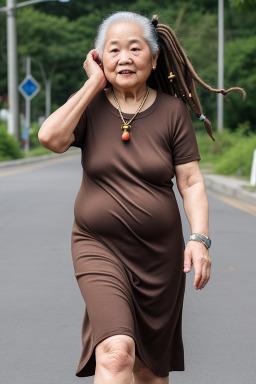 Vietnamese elderly female with  brown hair