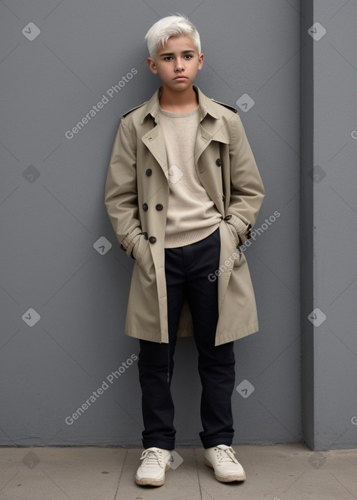 Peruvian teenager boy with  white hair