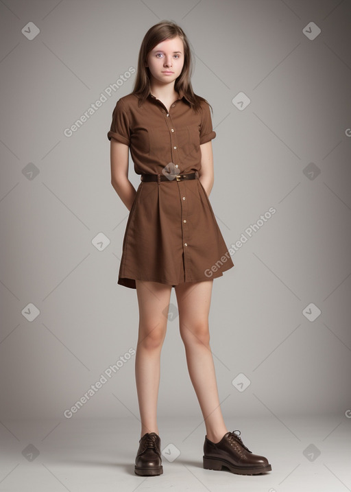 Belgian teenager female with  brown hair