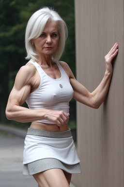 Belarusian middle-aged female with  white hair