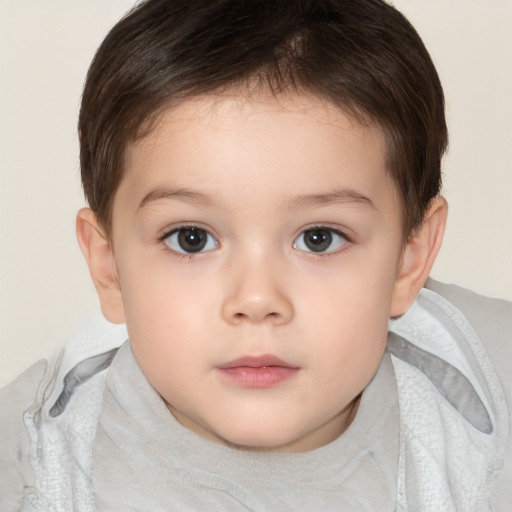 Neutral white child female with short  brown hair and brown eyes