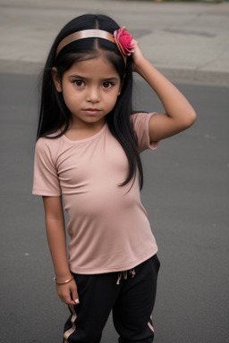 Peruvian child girl with  black hair