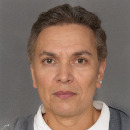 Neutral white adult male with short  brown hair and brown eyes