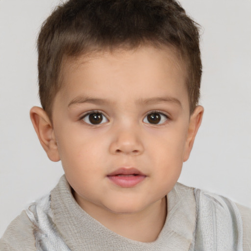 Neutral white child male with short  brown hair and brown eyes