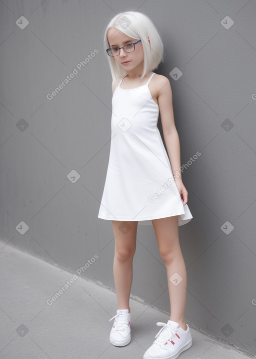 Slovenian child girl with  white hair