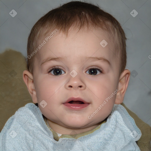 Neutral white child male with short  brown hair and brown eyes