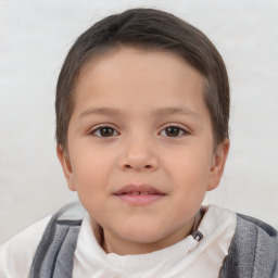 Neutral white child male with short  brown hair and brown eyes