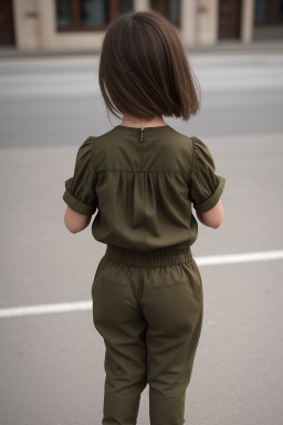 French child female with  brown hair