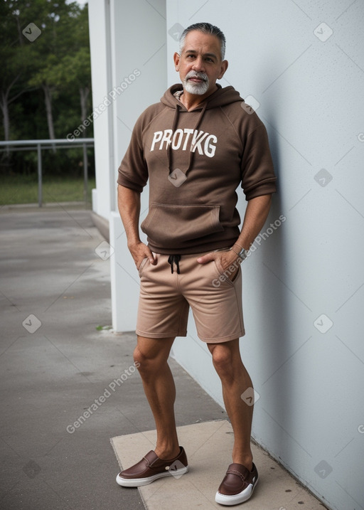 Puerto rican middle-aged male with  brown hair