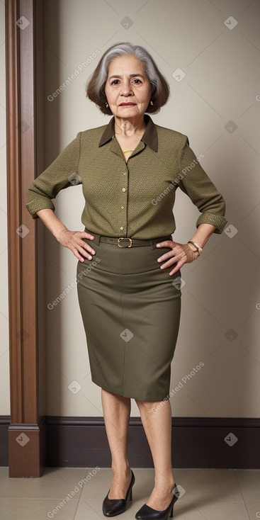 Colombian elderly female with  brown hair