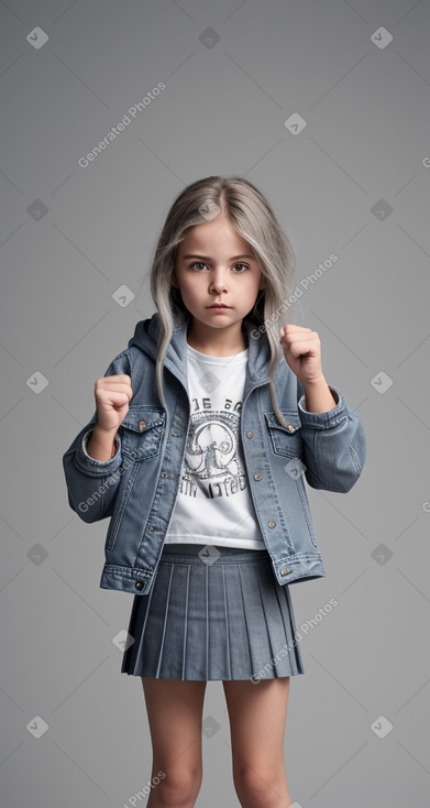 Belgian child girl with  gray hair