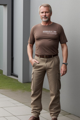 Norwegian middle-aged male with  brown hair