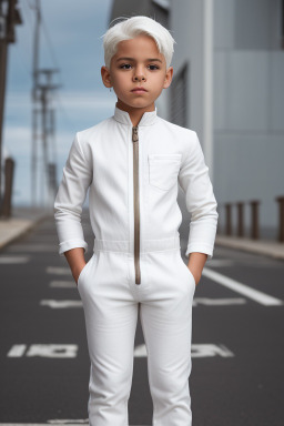 Hispanic child boy with  white hair