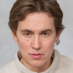 Neutral white adult male with short  brown hair and brown eyes