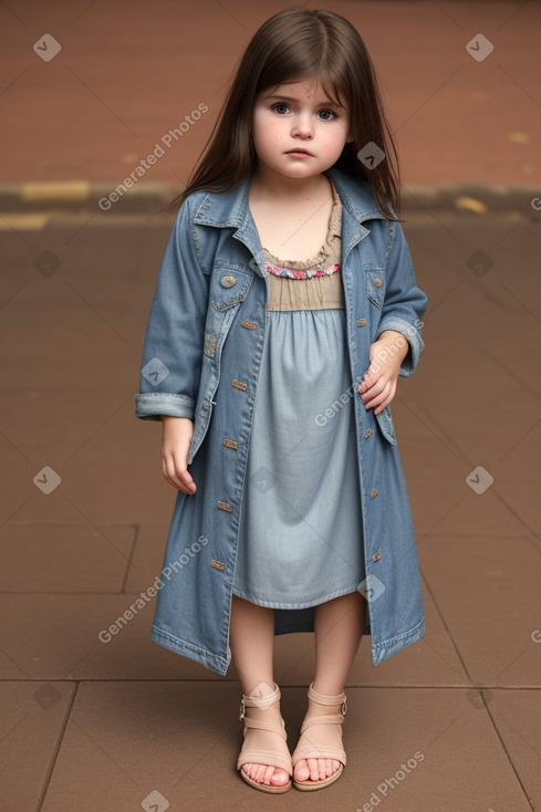 Paraguayan infant girl with  brown hair