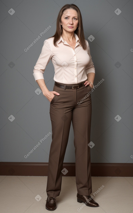 Ukrainian 45 years female with  brown hair