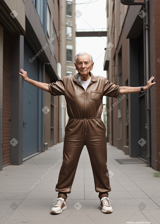 Elderly male with  brown hair