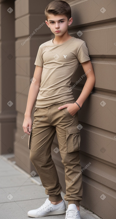 Bulgarian teenager boy with  brown hair