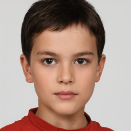 Neutral white child male with short  brown hair and brown eyes