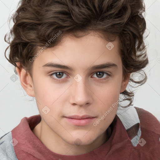 Neutral white young-adult male with medium  brown hair and brown eyes