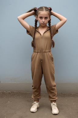 Uruguayan child girl with  brown hair