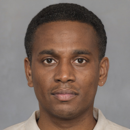 Neutral latino young-adult male with short  brown hair and brown eyes