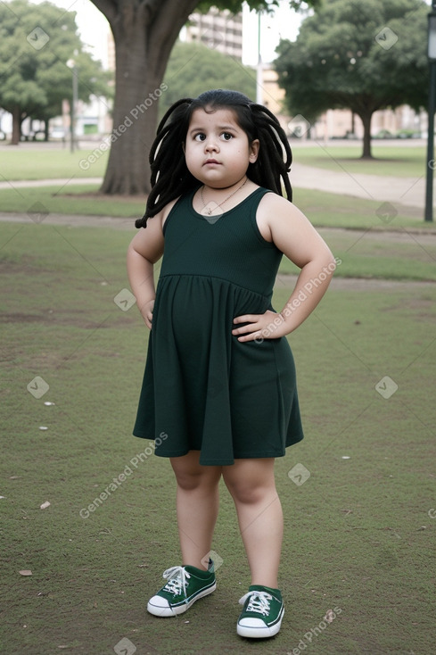 Paraguayan child girl with  black hair