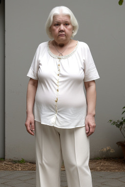 Czech elderly female with  white hair