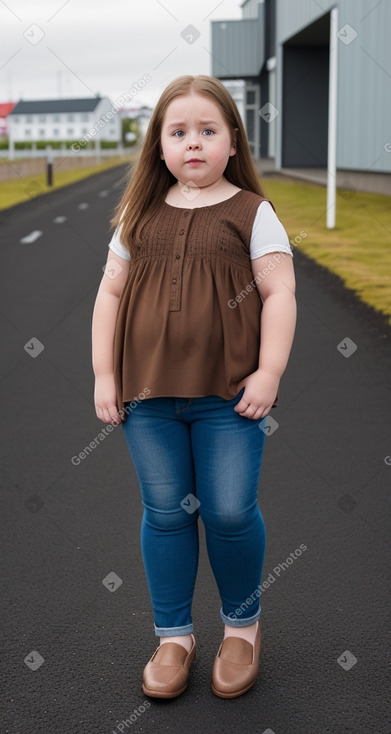 Icelandic child girl with  brown hair