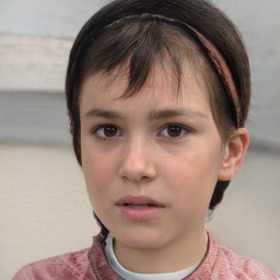 Neutral white young-adult female with short  brown hair and brown eyes