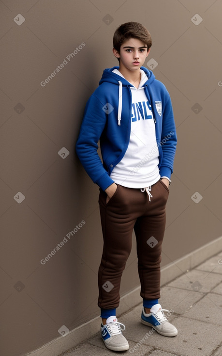 Uruguayan teenager boy with  brown hair