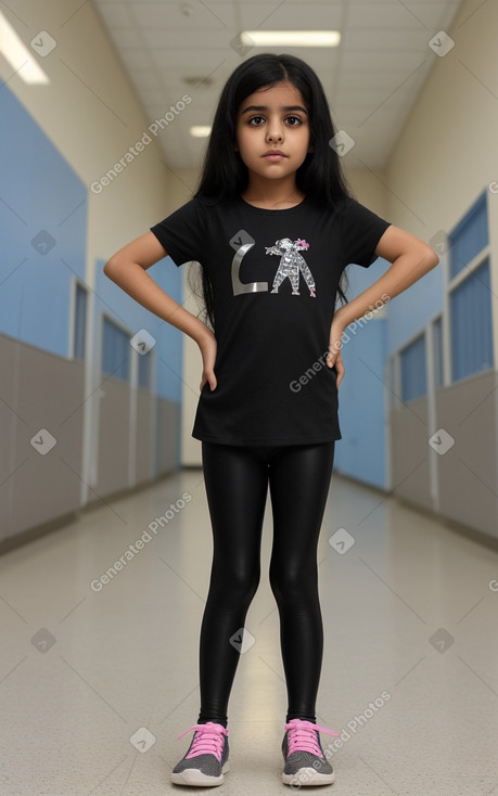 Saudi arabian child female with  black hair